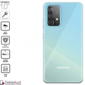 Skaidrus - 1 mm.storio silikoninis dėklas (telefonams Samsung A52/A52 5G/A52S 5G)